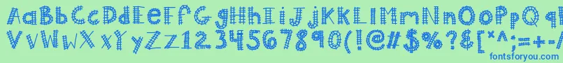Kballaboard Font – Blue Fonts on Green Background