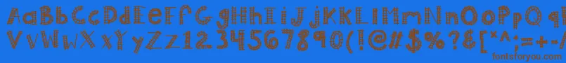 Kballaboard Font – Brown Fonts on Blue Background