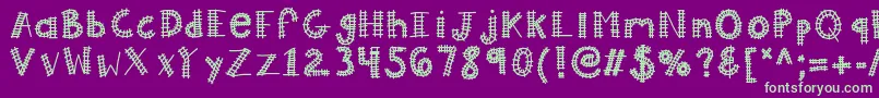 Kballaboard Font – Green Fonts on Purple Background
