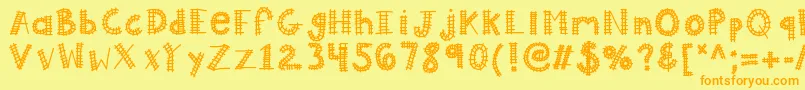 Kballaboard Font – Orange Fonts on Yellow Background