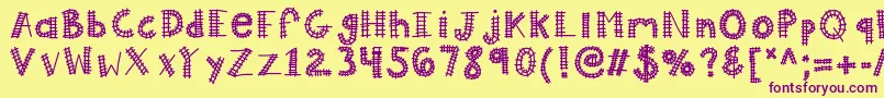Kballaboard Font – Purple Fonts on Yellow Background