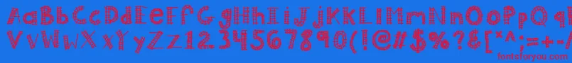 Kballaboard Font – Red Fonts on Blue Background