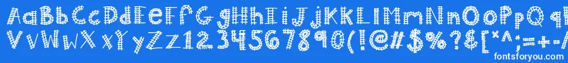 Kballaboard-Schriftart – Weiße Schriften auf blauem Hintergrund