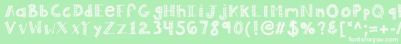 フォントKballaboard – 緑の背景に白い文字