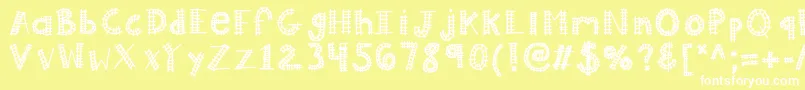 フォントKballaboard – 黄色い背景に白い文字