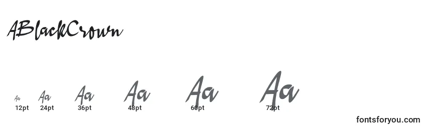 ABlackCrown Font Sizes