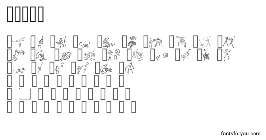 Czcionka ABORO    (118651) – alfabet, cyfry, specjalne znaki