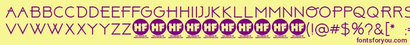 Шрифт ABOVE    PERSONAL USE ONLY – фиолетовые шрифты на жёлтом фоне