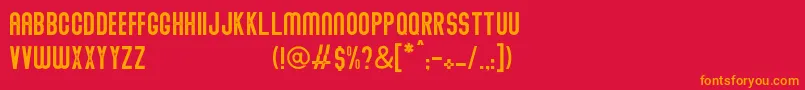 abraham reguler free Font – Orange Fonts on Red Background