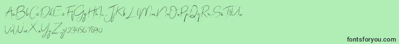 abrakadabra-Schriftart – Schwarze Schriften auf grünem Hintergrund