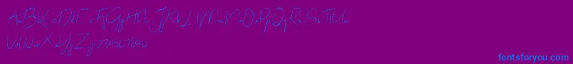 abrakadabra Font – Blue Fonts on Purple Background