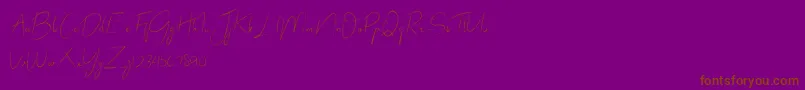 abrakadabra-Schriftart – Braune Schriften auf violettem Hintergrund