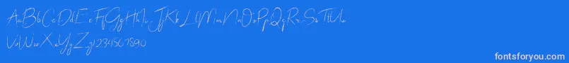 abrakadabra Font – Pink Fonts on Blue Background
