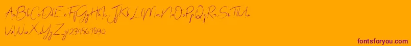 abrakadabra Font – Purple Fonts on Orange Background