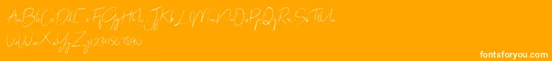 abrakadabra Font – White Fonts on Orange Background