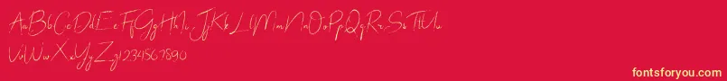 abrakadabra Font – Yellow Fonts on Red Background