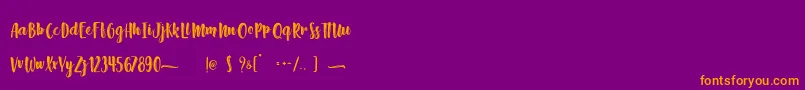 フォントAbsolute Pink   Personal Use – 紫色の背景にオレンジのフォント