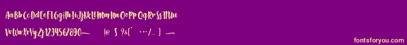 フォントAbsolute Pink   Personal Use – 紫の背景に黄色のフォント