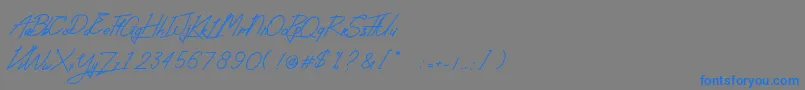 フォントAbsoluteNeonScript – 灰色の背景に青い文字