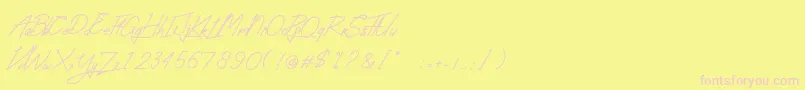 AbsoluteNeonScript-Schriftart – Rosa Schriften auf gelbem Hintergrund