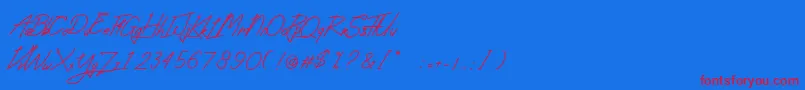 AbsoluteNeonScript-Schriftart – Rote Schriften auf blauem Hintergrund