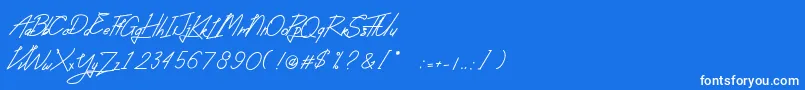 フォントAbsoluteNeonScript – 青い背景に白い文字