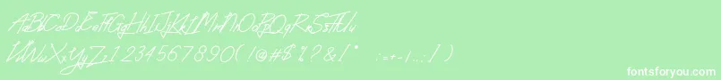 AbsoluteNeonScript Font – White Fonts on Green Background