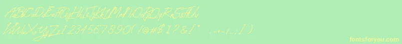 AbsoluteNeonScript Font – Yellow Fonts on Green Background