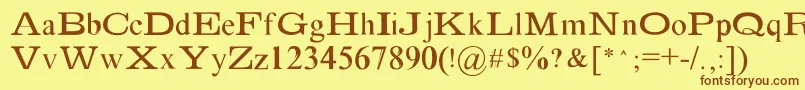Absortile Bold-Schriftart – Braune Schriften auf gelbem Hintergrund