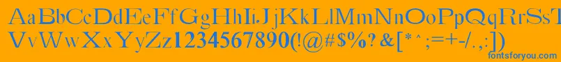 Absortile Font – Blue Fonts on Orange Background