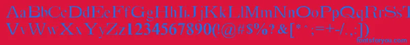 Absortile Font – Blue Fonts on Red Background