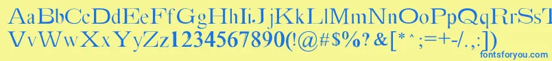 Absortile Font – Blue Fonts on Yellow Background
