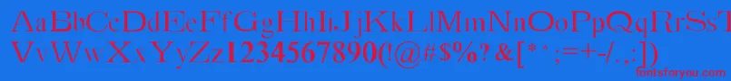Absortile Font – Red Fonts on Blue Background