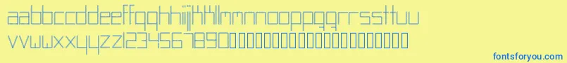 Abstracta-Schriftart – Blaue Schriften auf gelbem Hintergrund