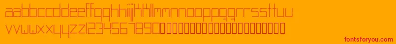 Abstracta-Schriftart – Rote Schriften auf orangefarbenem Hintergrund