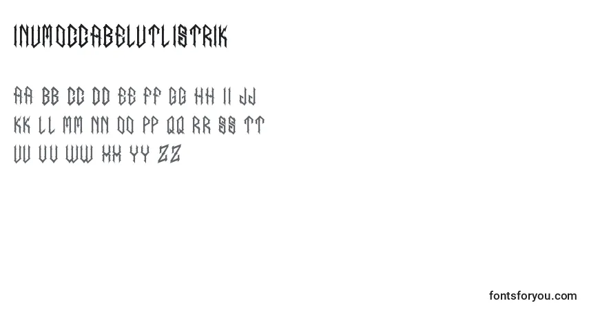 InumoccaBelutListrik Font – alphabet, numbers, special characters