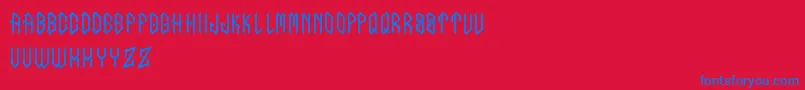 InumoccaBelutListrik Font – Blue Fonts on Red Background