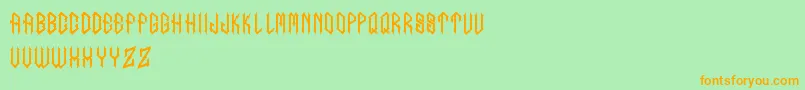 InumoccaBelutListrik Font – Orange Fonts on Green Background