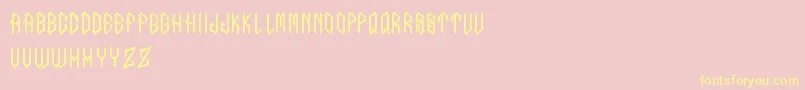 InumoccaBelutListrik Font – Yellow Fonts on Pink Background