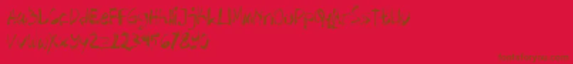 Abstrak-fontti – ruskeat fontit punaisella taustalla