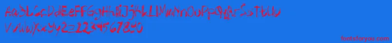 Abstrak Font – Red Fonts on Blue Background