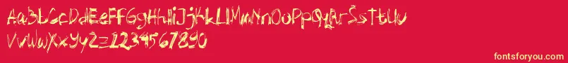 Abstrak Font – Yellow Fonts on Red Background