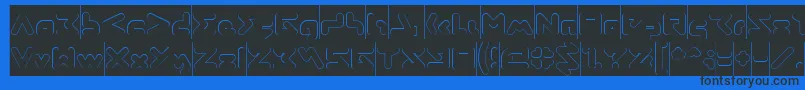 Fonte ABSTRASCTIK Hollow Inverse – fontes pretas em um fundo azul