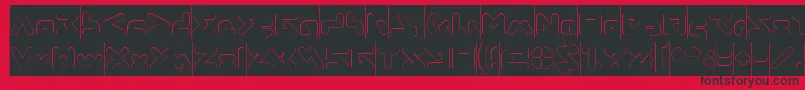 フォントABSTRASCTIK Hollow Inverse – 赤い背景に黒い文字