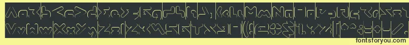 ABSTRASCTIK Hollow Inverse Font – Black Fonts on Yellow Background