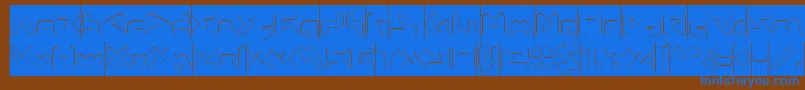 ABSTRASCTIK Hollow Inverse Font – Blue Fonts on Brown Background