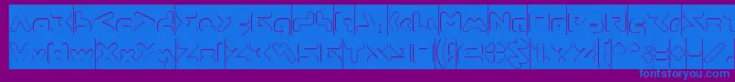 ABSTRASCTIK Hollow Inverse-fontti – siniset fontit violetilla taustalla