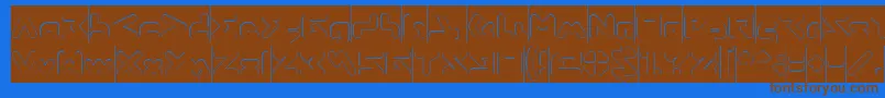 ABSTRASCTIK Hollow Inverse Font – Brown Fonts on Blue Background