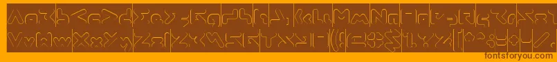 ABSTRASCTIK Hollow Inverse Font – Brown Fonts on Orange Background