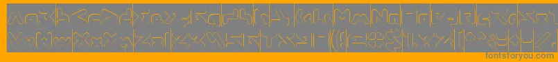 フォントABSTRASCTIK Hollow Inverse – オレンジの背景に灰色の文字